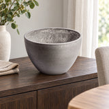 Polished Grey Planter Bowl 30cm - styled product image A