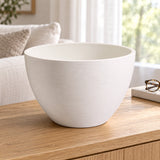 Polished Vintage White Planter Bowl 30cm - styled product image A