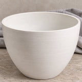 Polished Vintage White Planter Bowl 30cm - styled product image C