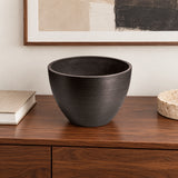 Polished Black Planter Bowl 30cm - styled product image A