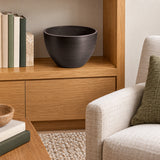 Polished Black Planter Bowl 30cm - styled product image C
