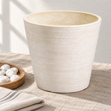 Cream and White Engraved Pot 14cm - styled product image B