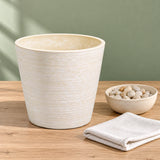 Cream and White Engraved Pot 17cm - styled product image B