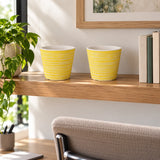 Yellow and White Engraved Pot 14cm - styled product image B