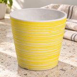 Yellow and White Engraved Pot 14cm - styled product image C