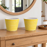 Yellow and White Engraved Pot 17cm - styled product image B