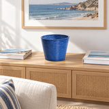 Glossy Blue Garden Pot 25cm - styled product image A