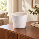 Red & White Imitation Marble Pot 25cm - styled product image A