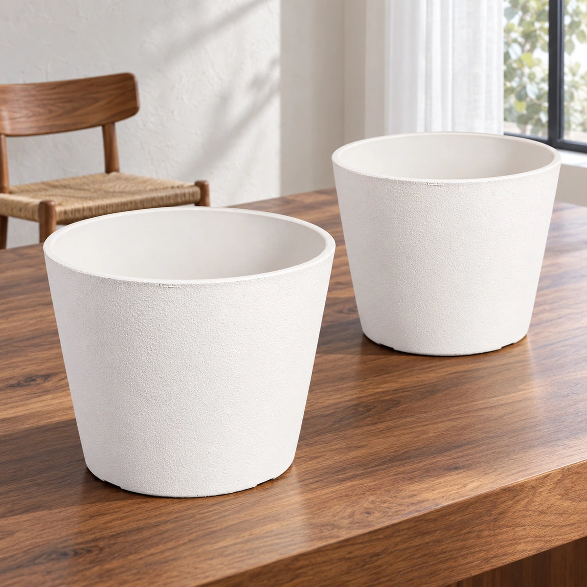 Rendered White Planter Pot 25cm - styled product image B