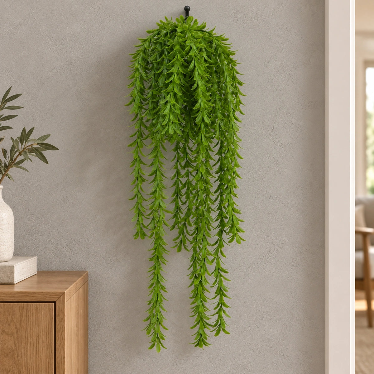 Very Dense Artificial Hanging Myrtle Vine 75cm Long UV Resistant - styled product image C