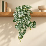 Artificial White & Green Monstera Albo Variegata 45cm - styled product image A