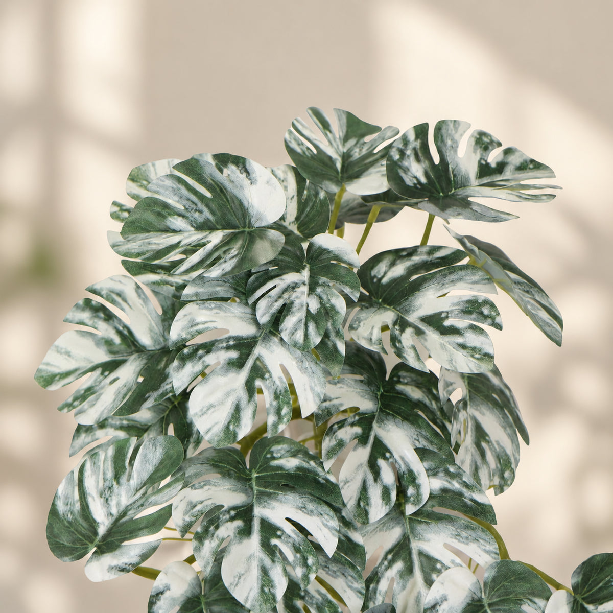 Artificial White & Green Monstera Albo Variegata 45cm - styled product image C