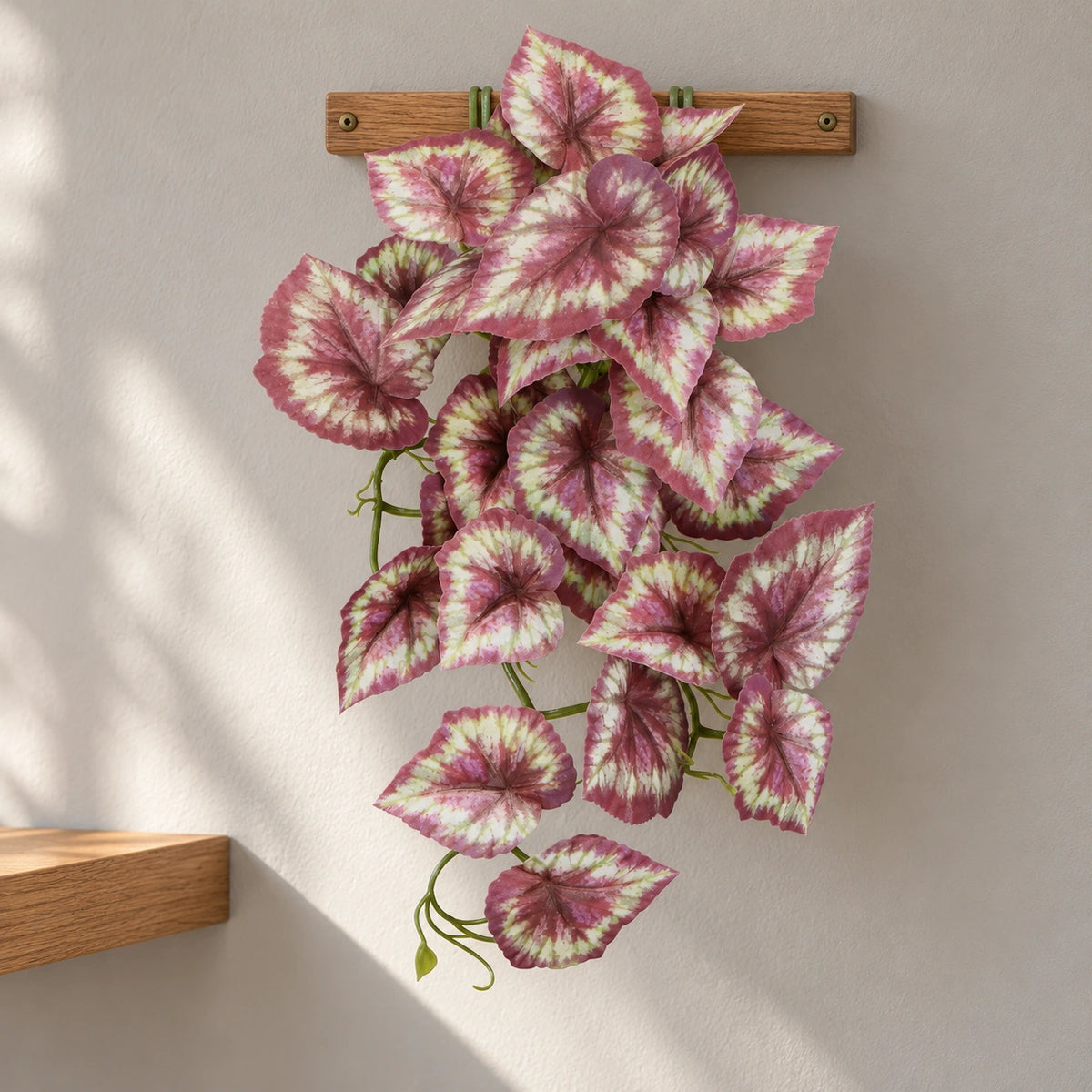Artificial Red Variegated Hanging Tropical Ginger Plant 45cm - styled product image B