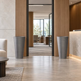 Decorative Large Modern Grey Round Planter 71cm - styled product image B