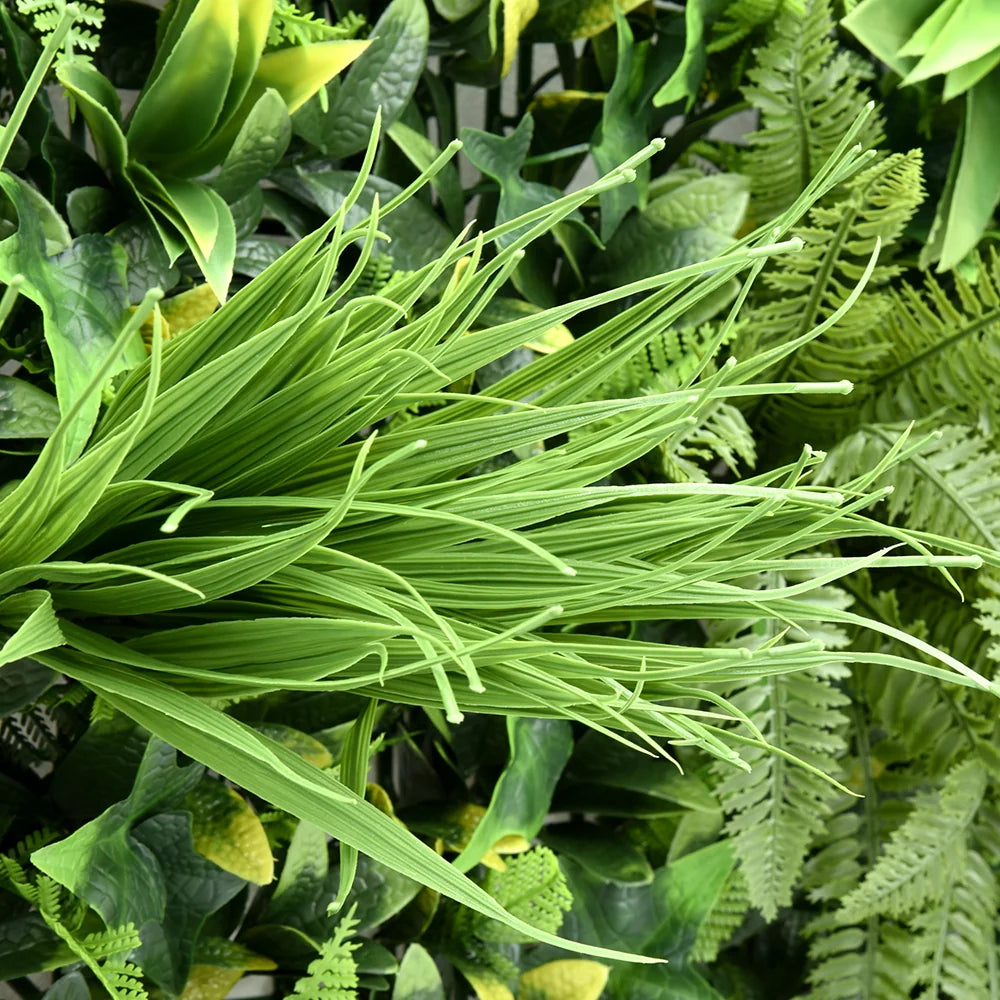 Emerald Haven artificial green wall panel 1m x 1m, foliage detail 1