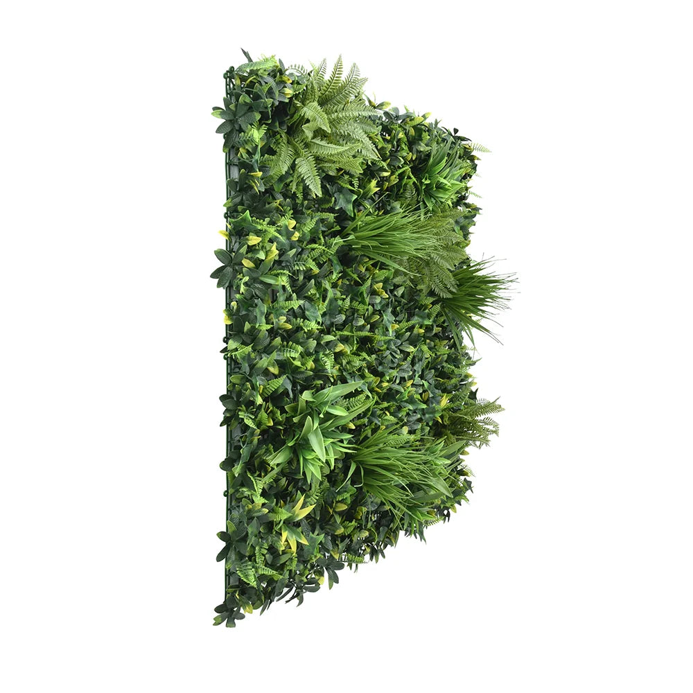 Emerald Haven artificial green wall panel 1m x 1m, side