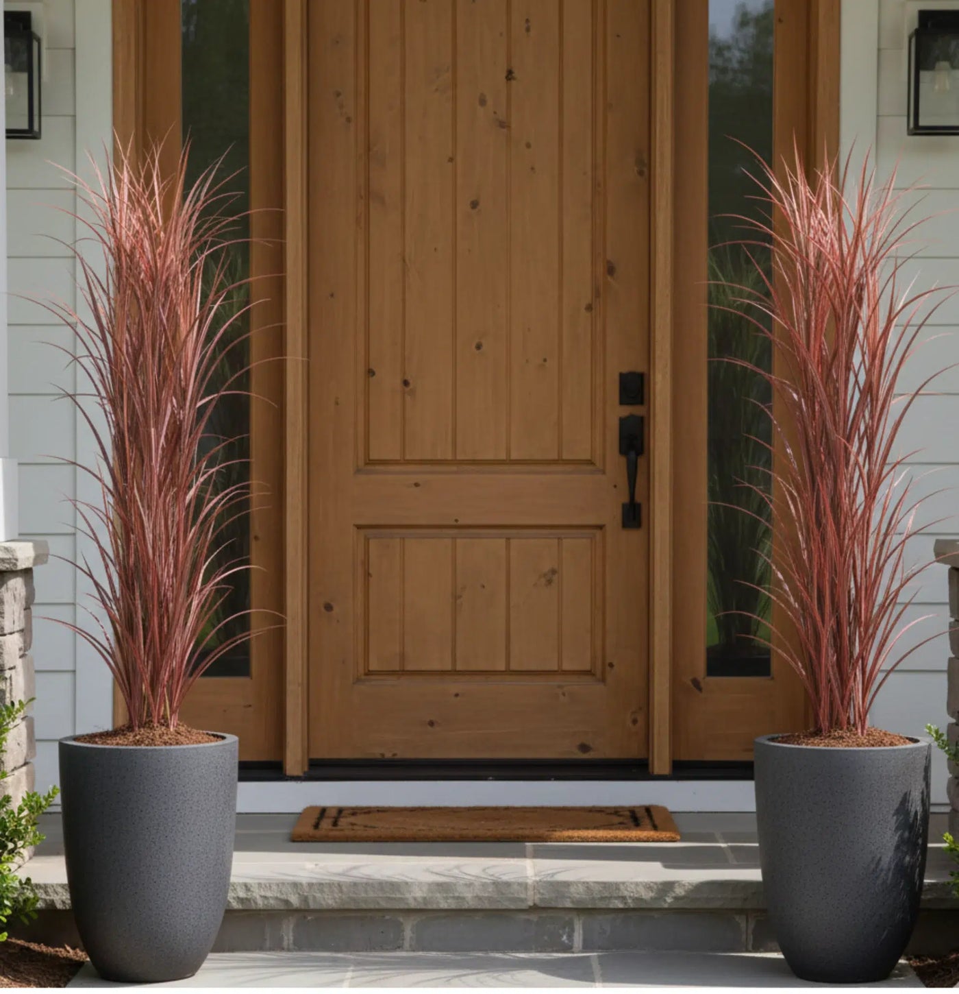 Premium Potted Burgundy Artificial Long Grass (Yucca Grass / Reed Grass) 180cm UV Resistant