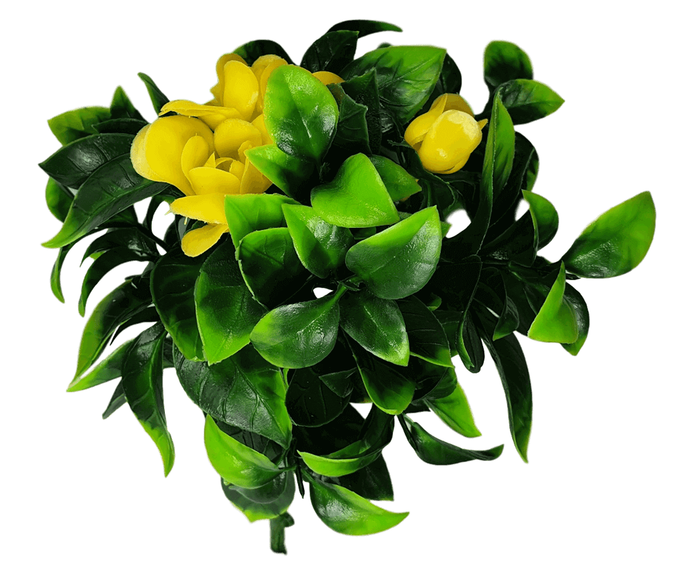 Flowering Yellow Rose Stem UV Resistant 30cm