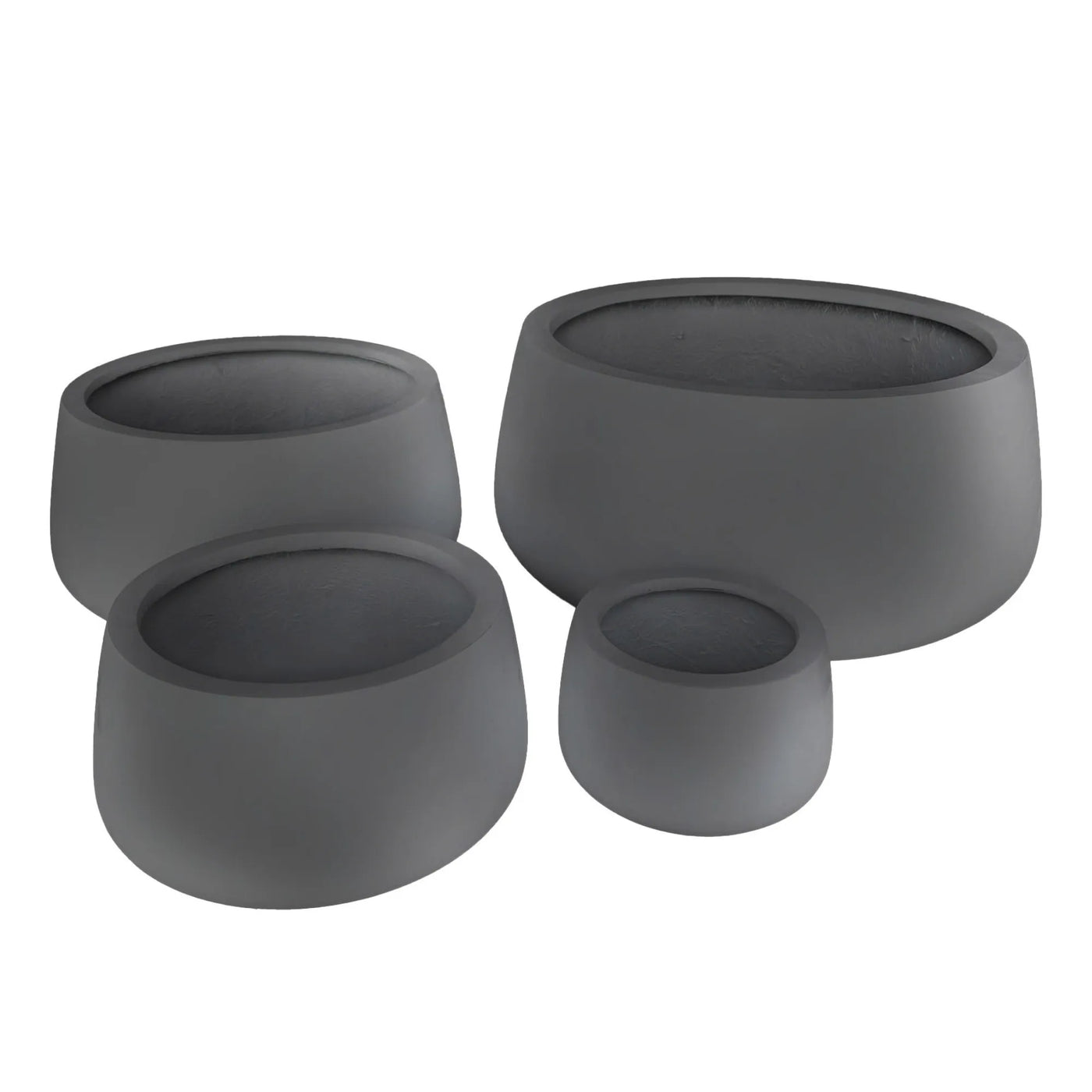 Luxury Soft Tapered Bowl Planter Set of 4 | Premium Pot Range | Matt Grey