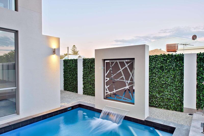 Stunning Poolside Artificial Ivy Green Wall Fence
