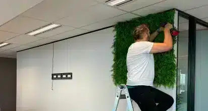 installing vertical garden in office designer plant