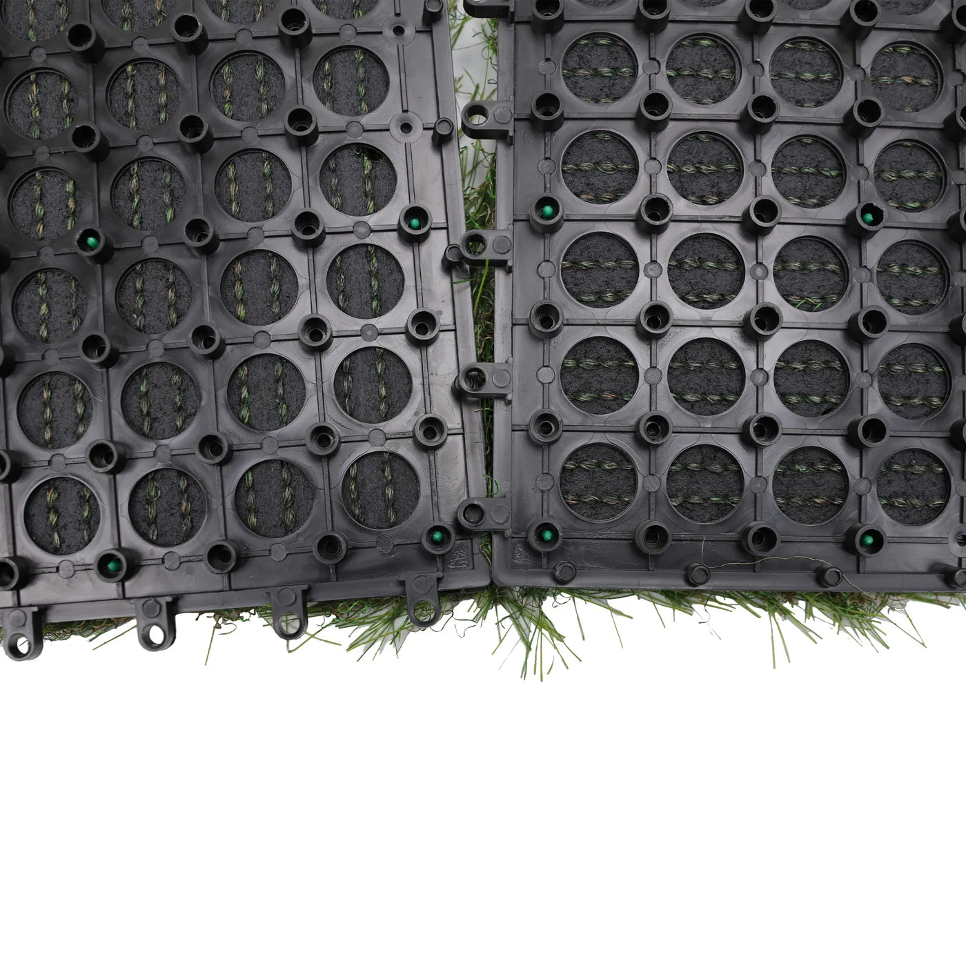 9 Pieces of Interconnecting Artificial Grass Decking Tiles (UV Resistant) 30cm x 30cm