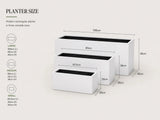 Luxury Rectangular Trough Planter Set of 3 | Matt White | Premium Pot Range