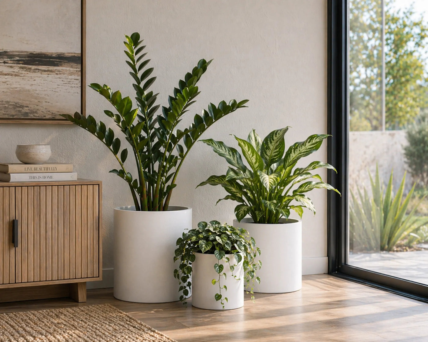 Luxury Round Matt White Planter Set of 6 | Premium Pot Range