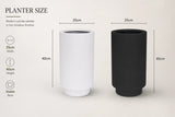 Luxury Cylinder Planter 40cm Matt Black Premium Pot Range