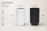 Luxury Cylinder Planter 40cm Matt Black Premium Pot Range