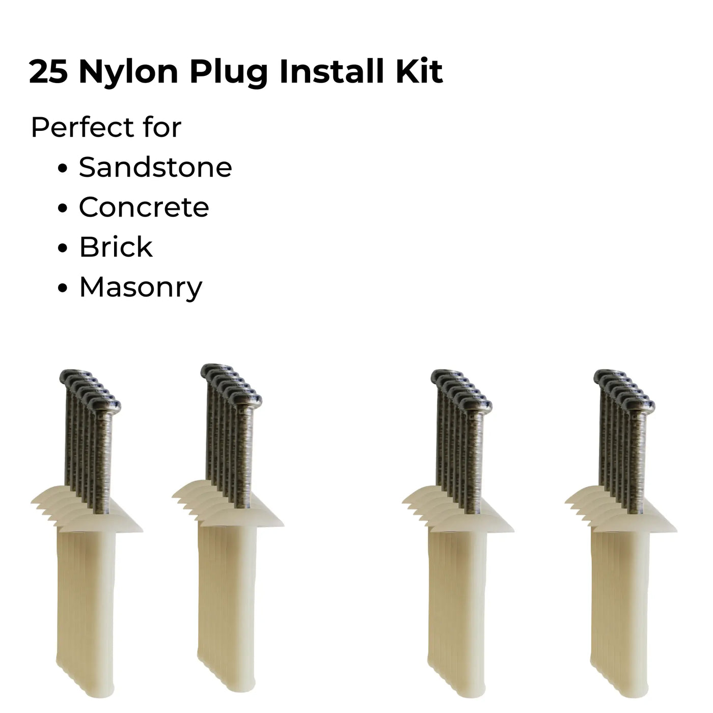 5mm x 25mm Nylon Plug (Masonry Surfaces) - 20 Pieces - Designer Plants