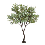 Artificial eucalyptus tree on a white background
