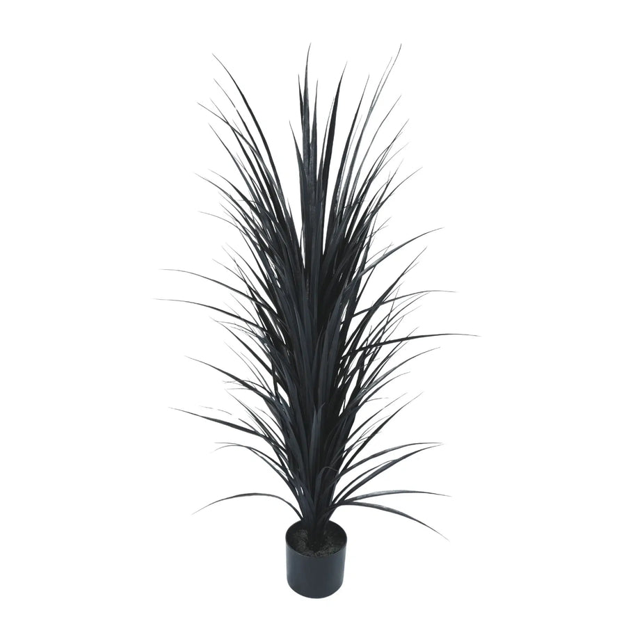 Premium Black Potted Artificial Long Grass (Yucca Grass) 115cm UV Resistant - Designer Plants
