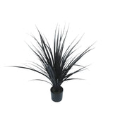 Premium Black Potted Artificial Long Grass (Yucca Grass) 75cm UV Resistant