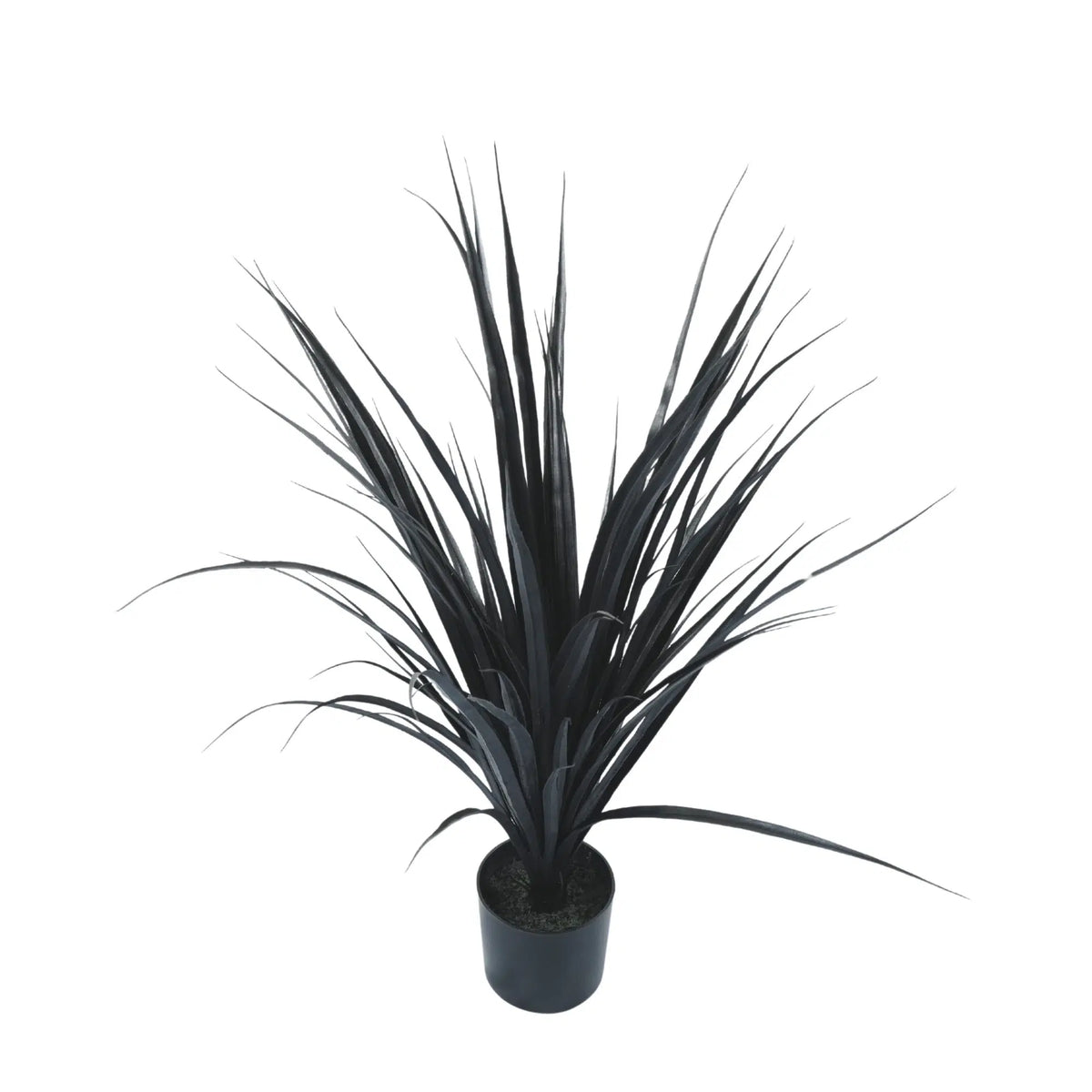 Premium Black Potted Artificial Long Grass (Yucca Grass) 75cm UV Resistant