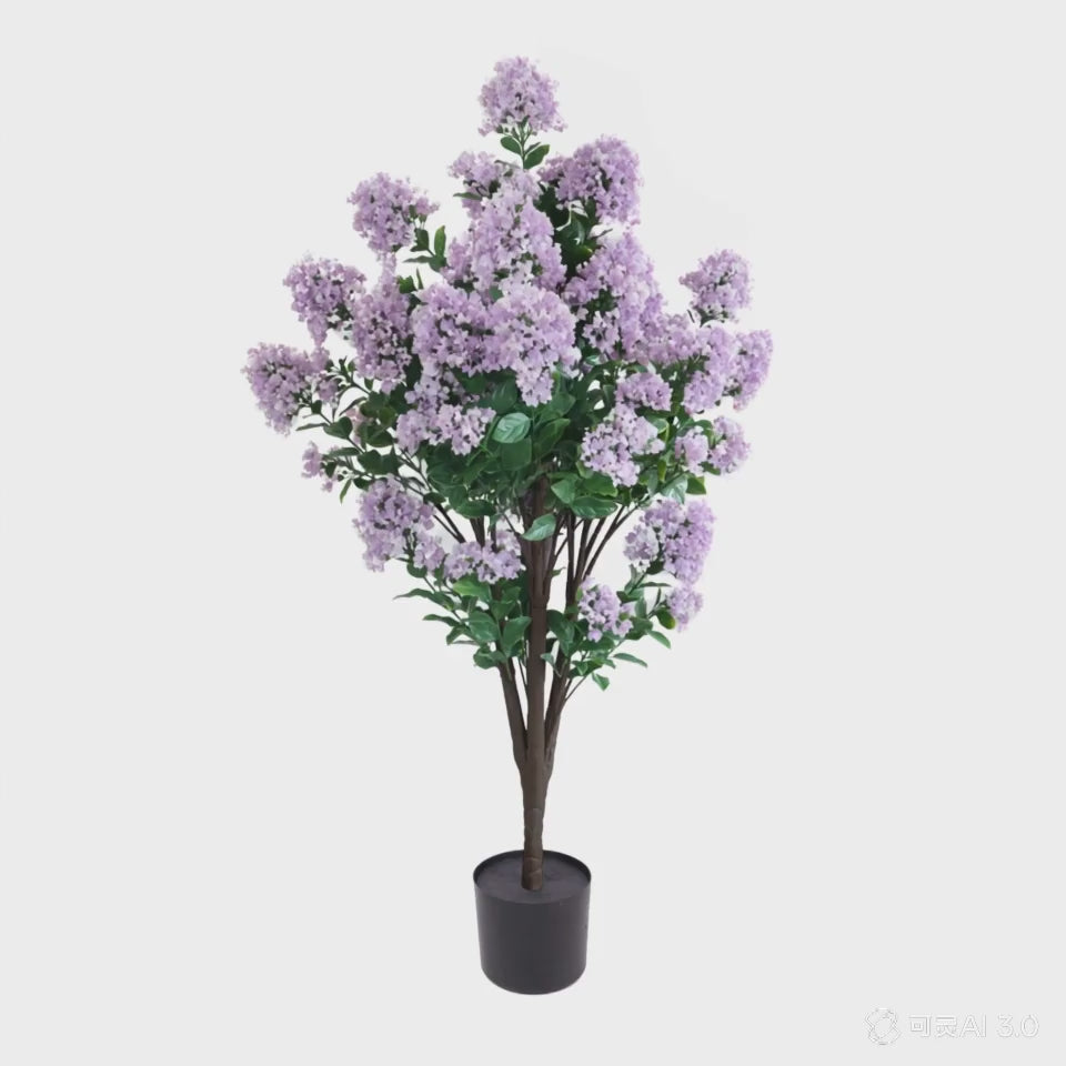 artificial lilac crepe myrtle tree 120cm - rotating product video