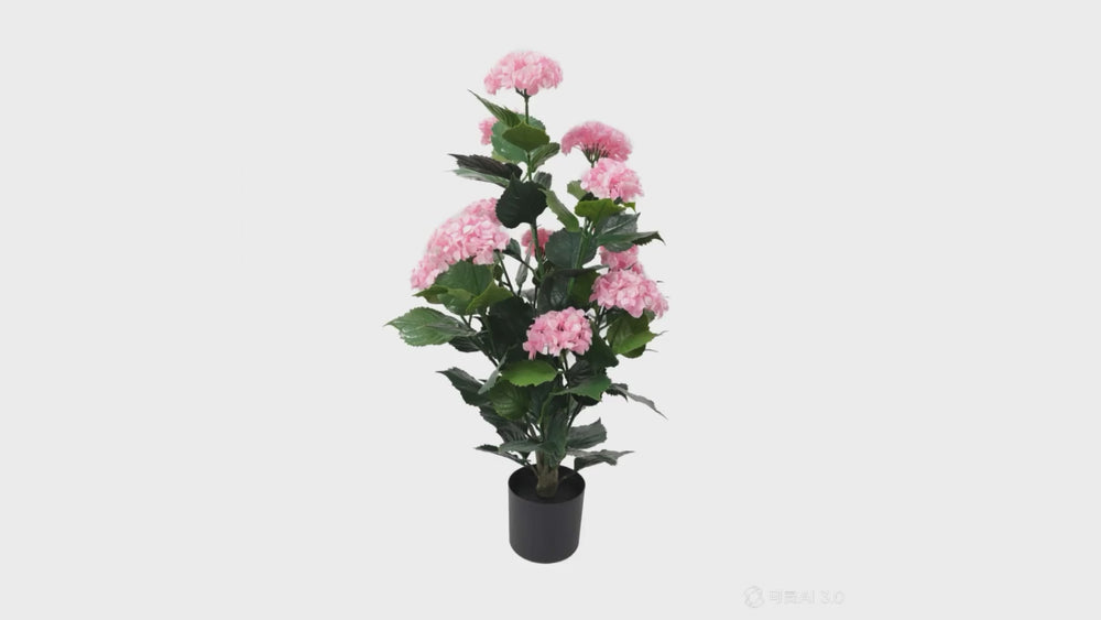 artificial pink hydrangea tree - rotating product video