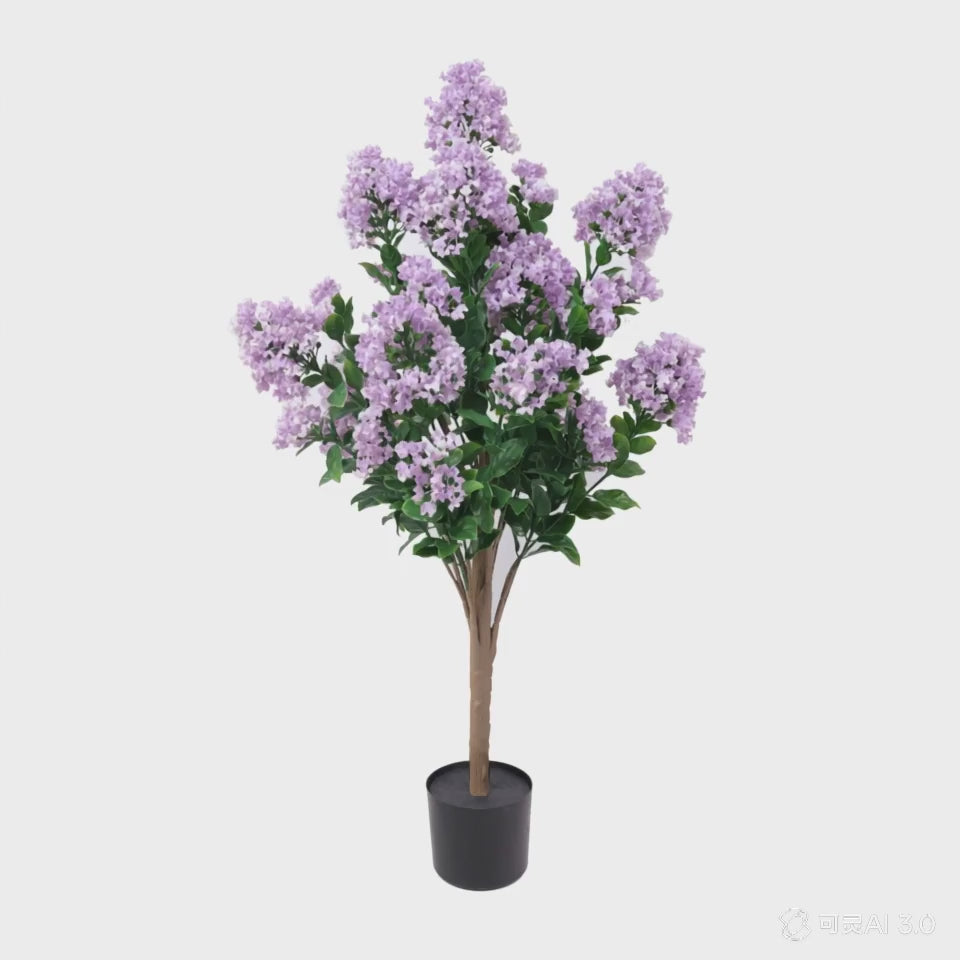 artificial lilac crepe myrtle tree 90cm - rotating product video