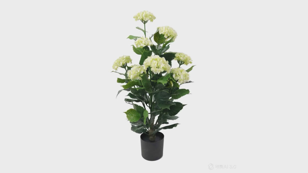 artificial white hydrangea tree - rotating product video
