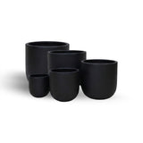 Luxury Egg-Shaped Ovate Planter Set of 5 | Premium Pot Range - Matt Black