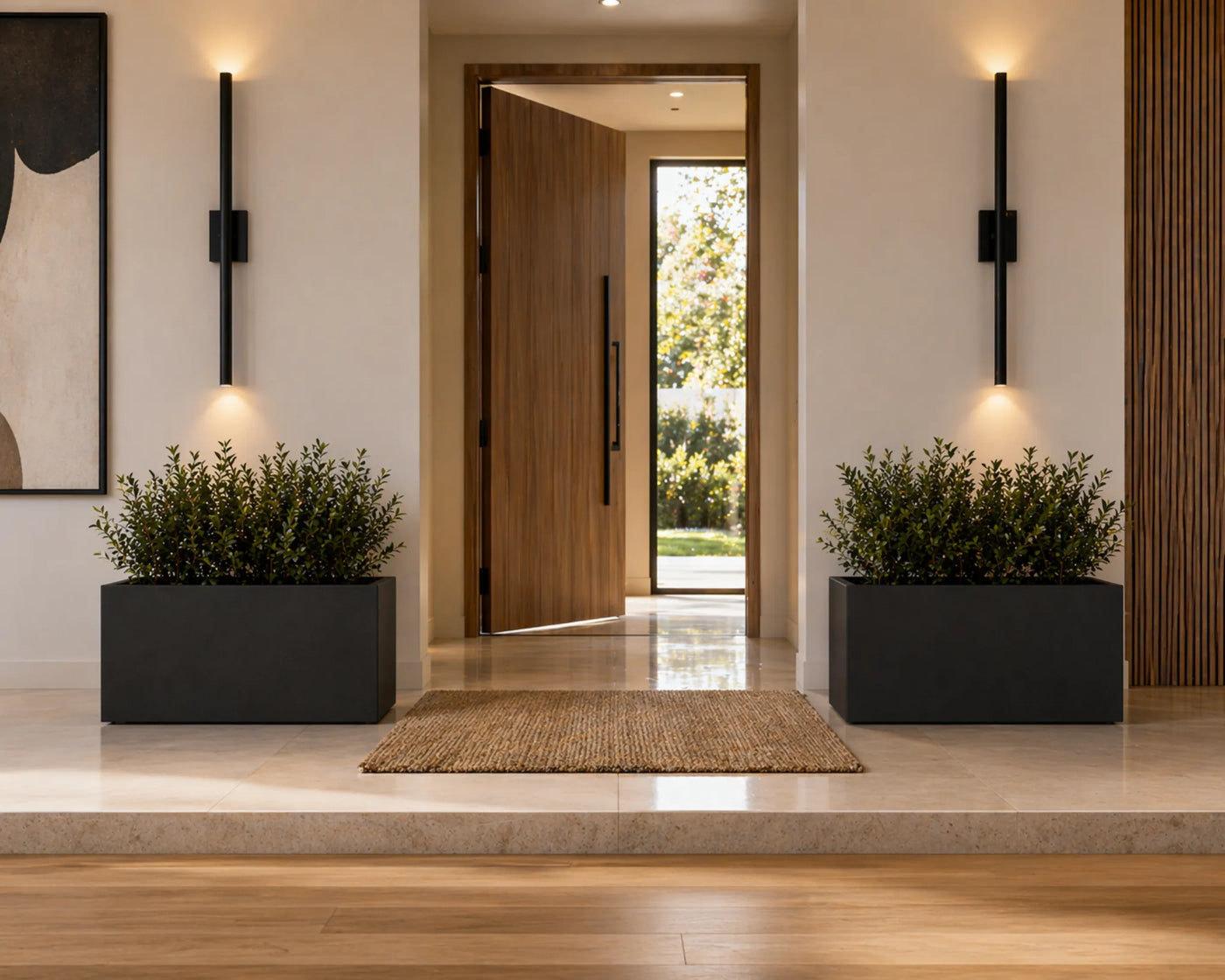 Luxury Rectangular Trough Planter Set of 3 | Matt Black | Premium Pot Range
