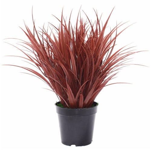Artificial Ornamental Potted Dense Burgundy Grass UV Resistant 38cm - Designer Plants