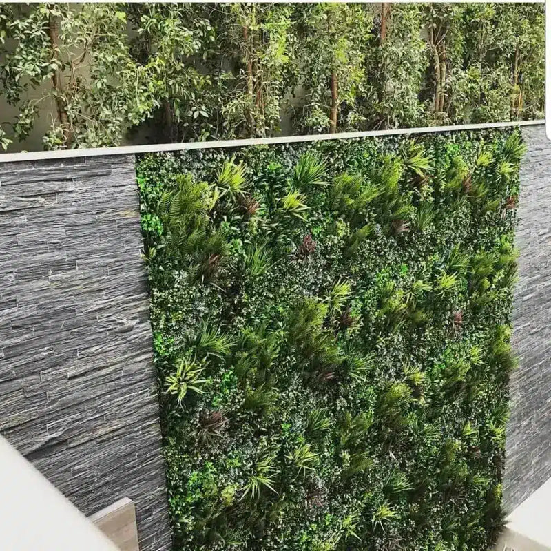 Stunning artificial vertical garden installed outside in a luxury home