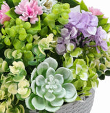 Hanging Artificial Succulent Basket 36cm UV Resistant