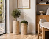 2 Sizes - Luxury Marble Tall Cylinder Planter | Premium Pot Range
