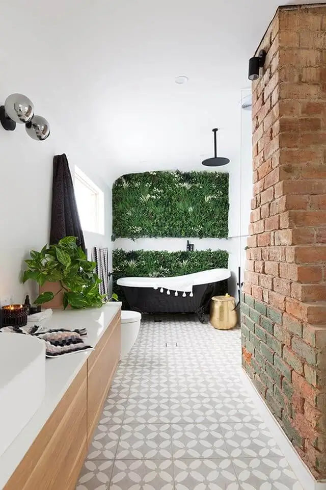 Tropical fern vertical garden panel installed renovation rules