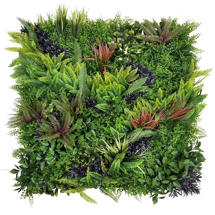 Tropical Luxe Escape artificial green wall panel 1m x 1m, front