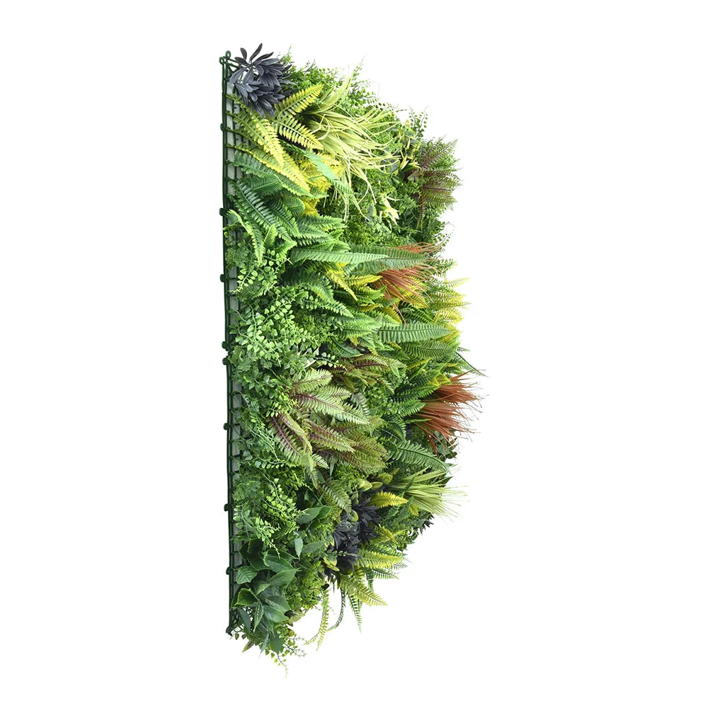 Tropical Luxe Escape artificial green wall panel 1m x 1m, side