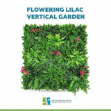 Flowering Lilac Vertical Garden / Green Wall UV Resistant 100cm x 100cm Panel