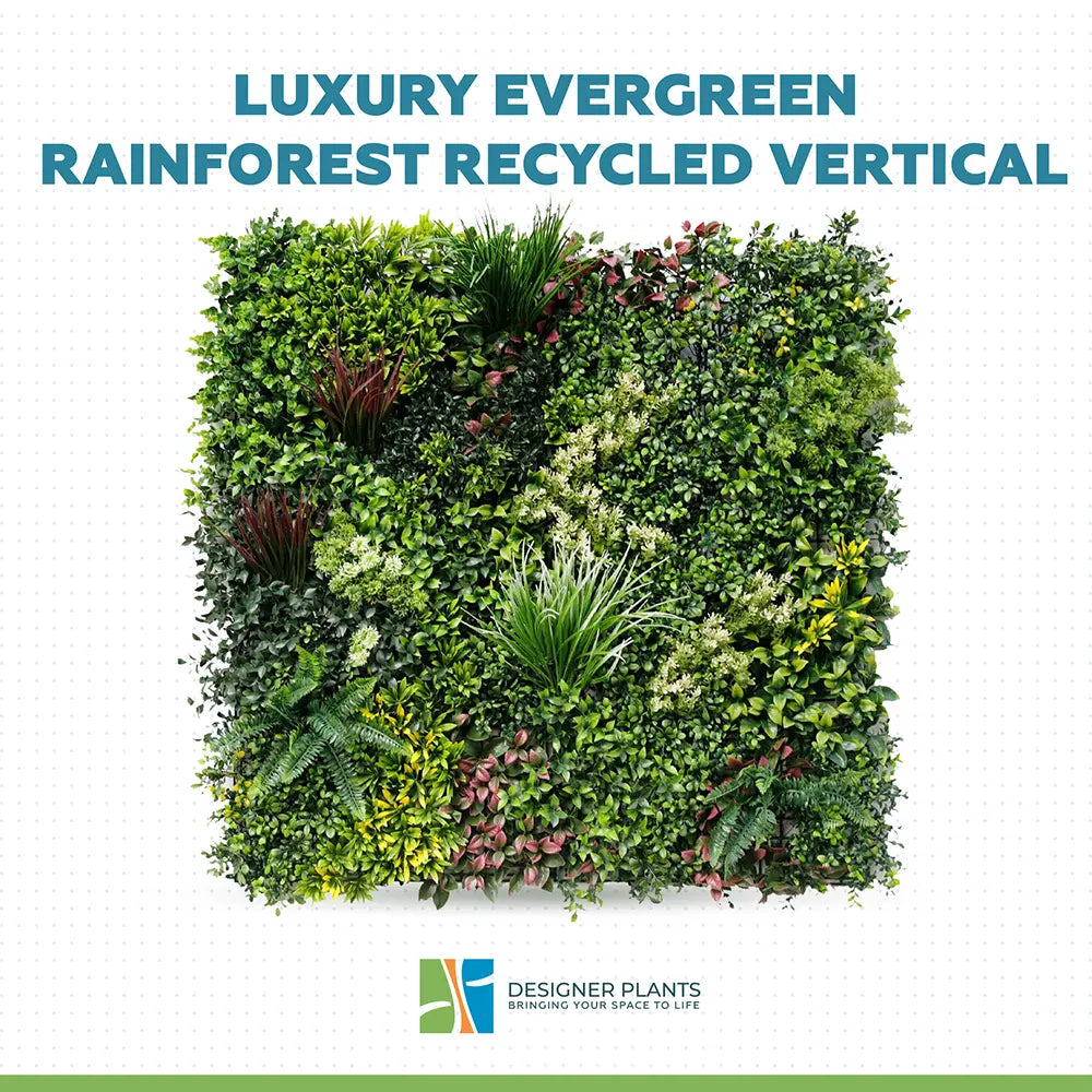 Luxury Evergreen Rainforest Recycled Vertical Garden / Green Wall UV Resistant 1m x 1m